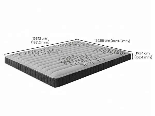 Memory Foam King Bed Mattress (78 x 72 x 6 inches)